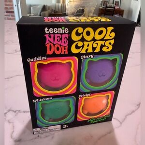 Schylling NeeDoh Teenie Cool Cats Squishy Set of 4 NIB & Authentic